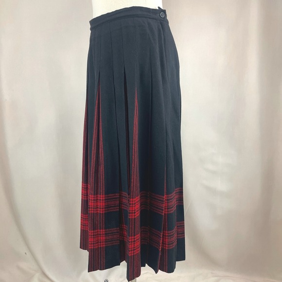 Vintage Womens 14 PENDLETON Wool Plaid Pleated Skirt Menzies Tartan Academia - Picture 6 of 9